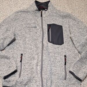 Free Country Gray and Dark Gray Full-Zip Fleece Jacket